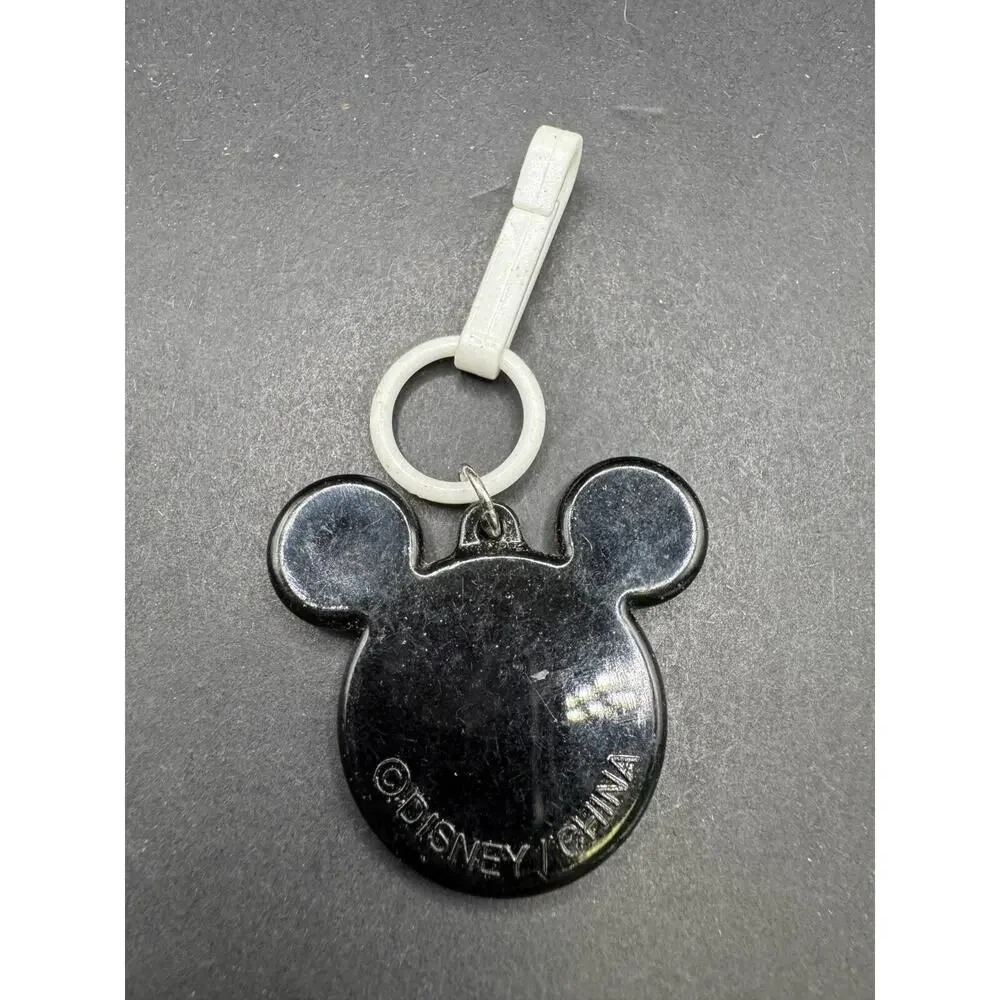 Disney Mickey Mouse Face X Chanel Keychain Key Ring Black & White Resin